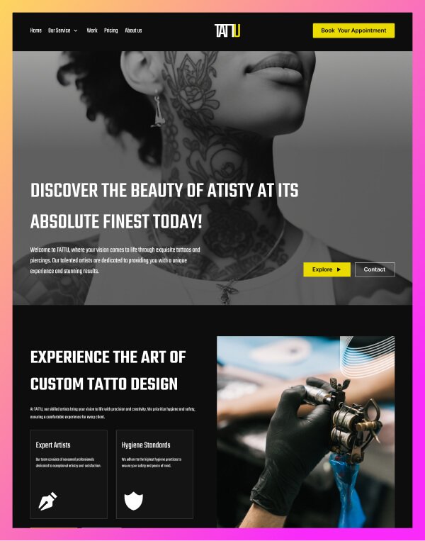 Tattu website design by Noble Deshines
